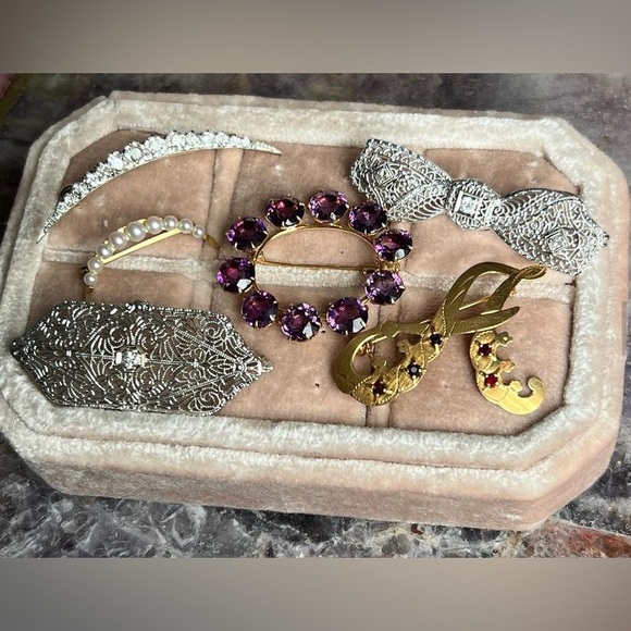 Vintage Converted 14KT White Gold Diamond Pendant - Picture 15 of 15